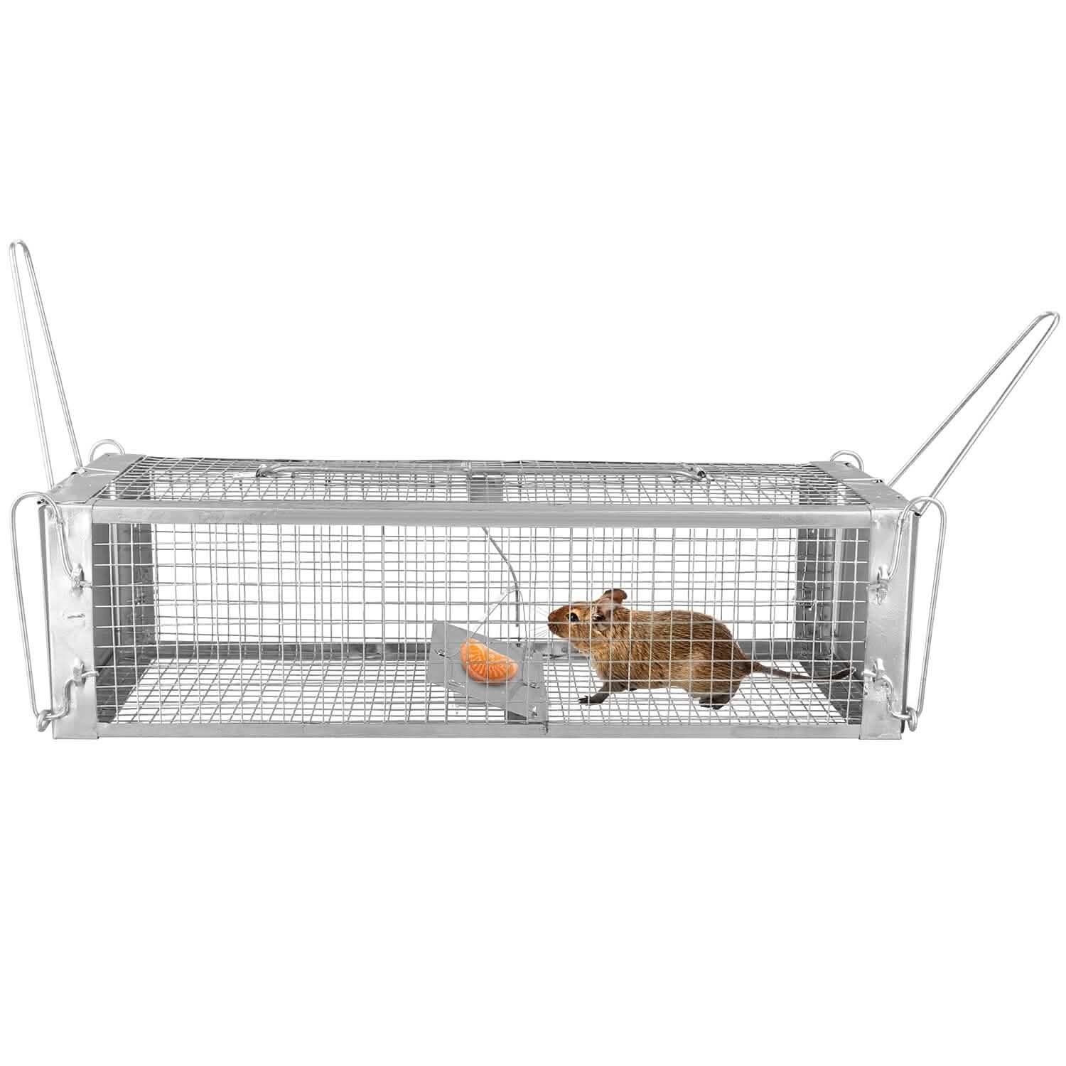 Dual Door Rat Trap Cage Humane with 2 Detachable U Shape Rod