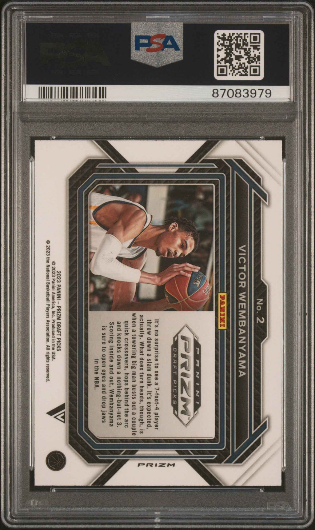 Graded 2023 Panini Prizm Draft Picks Victor Wembanyama #2 Variation Green Rookie RC Basketball Card PSA 10 Gem Mint