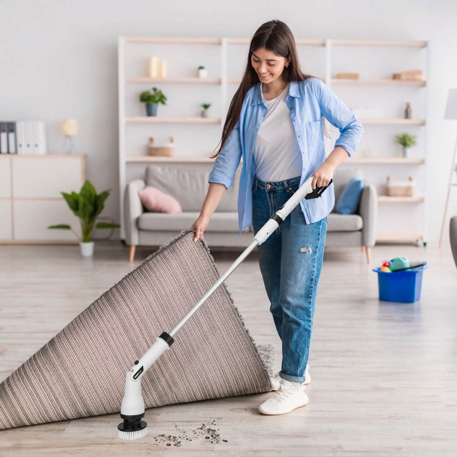 Electric Cordless Spin Scrubber Cleaning Brush with 4 Replaceable Heads