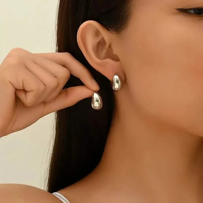 Elegant Water Drop Hoop Earrings for Women
