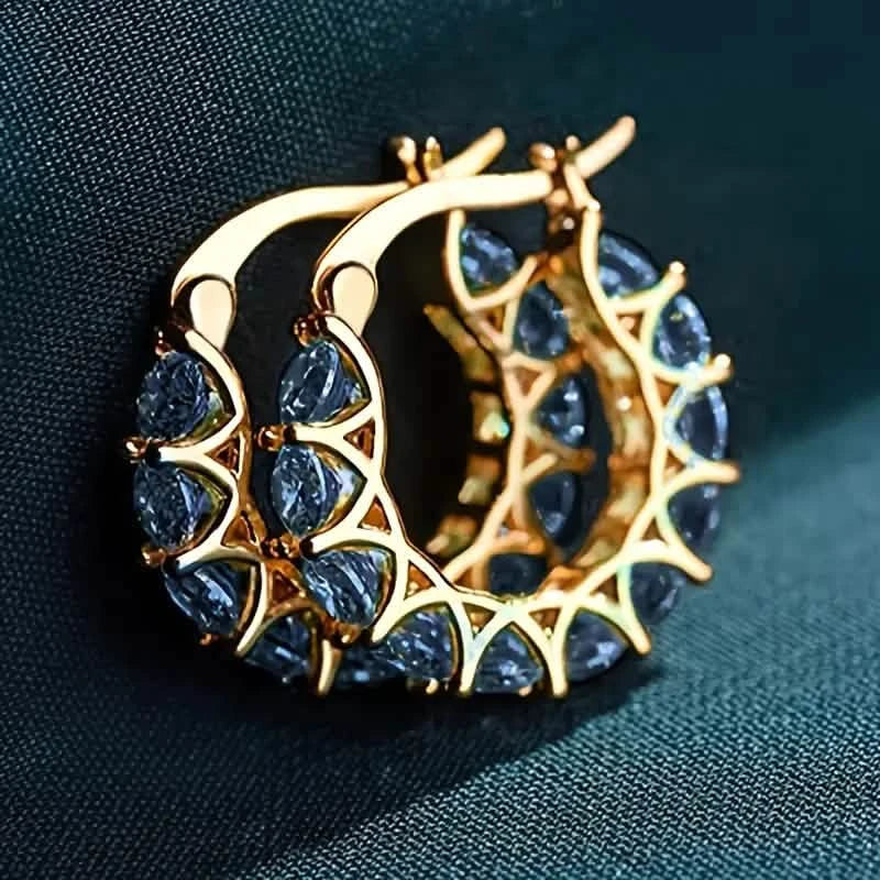 Exquisite Zirconia Hoop Earrings