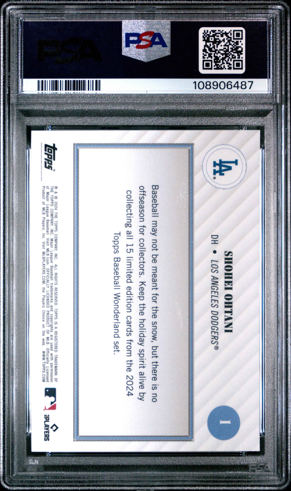 Graded 2024 Topps Wonderland Shohei Ohtani #1 Baseball Card PSA 9 Mint