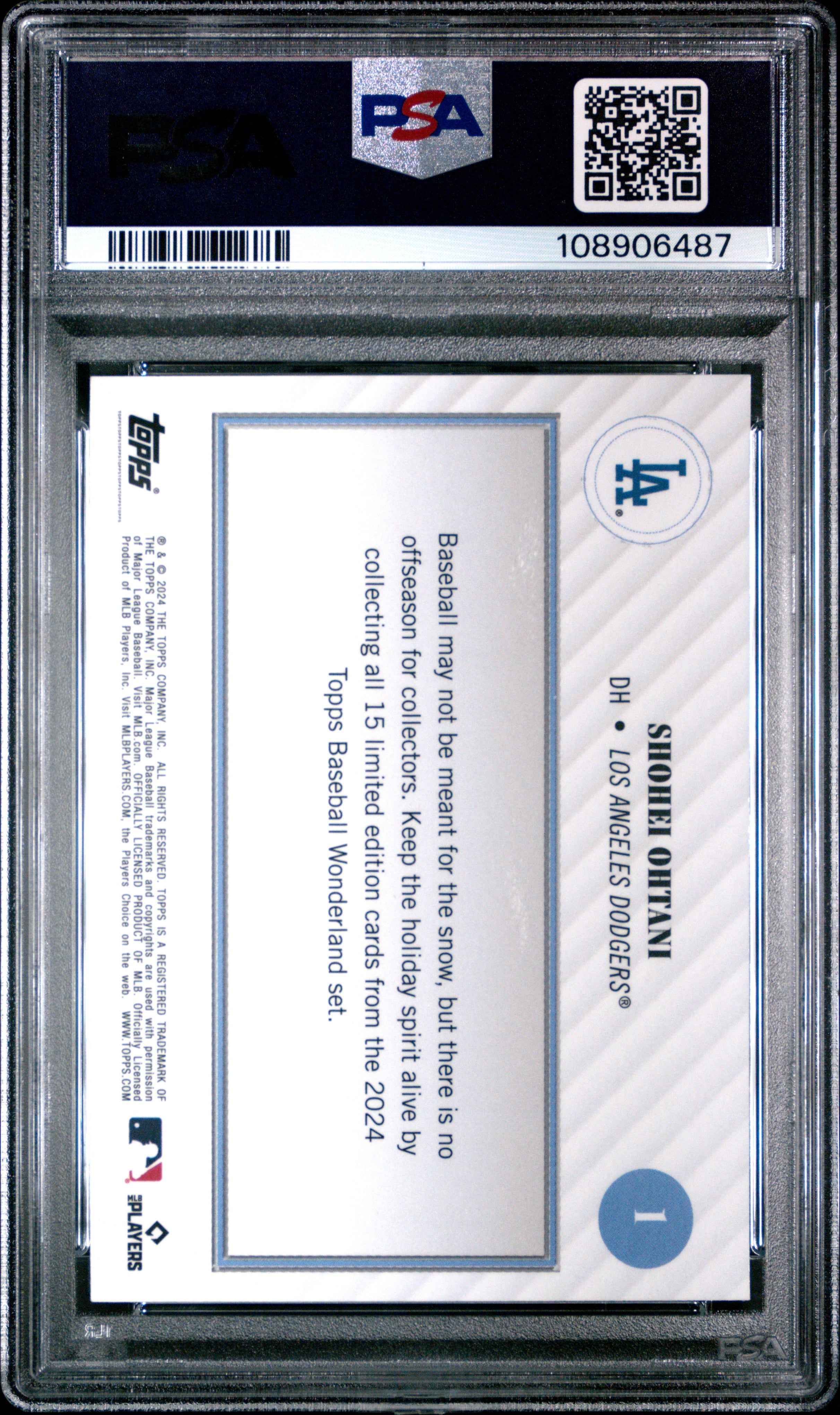 Graded 2024 Topps Wonderland Shohei Ohtani #1 Baseball Card PSA 9 Mint