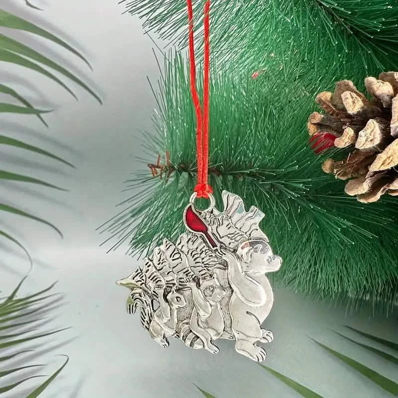 Festive Christmas Tree Pendant - Metal Hanging Ornament for Scene Decor
