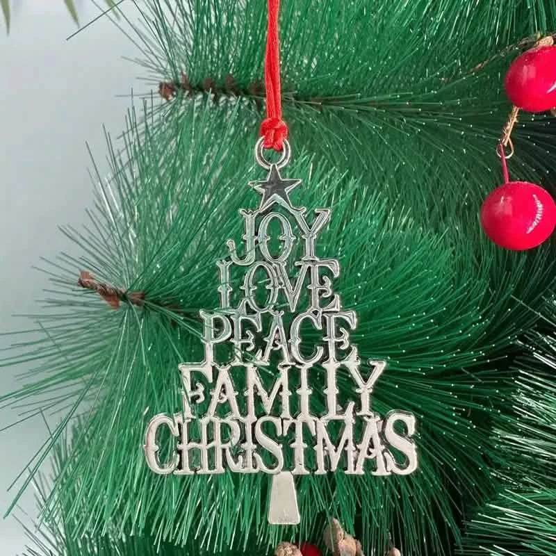 Festive Christmas Tree Pendant - Metal Hanging Ornament for Scene Decor