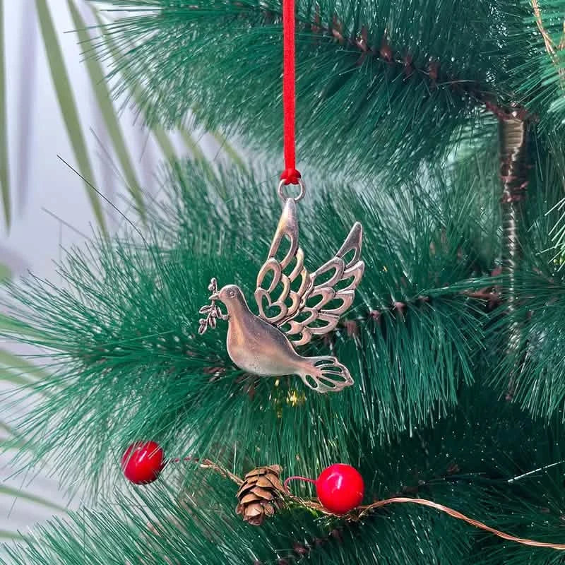 Festive Christmas Tree Pendant - Metal Hanging Ornament for Scene Decor
