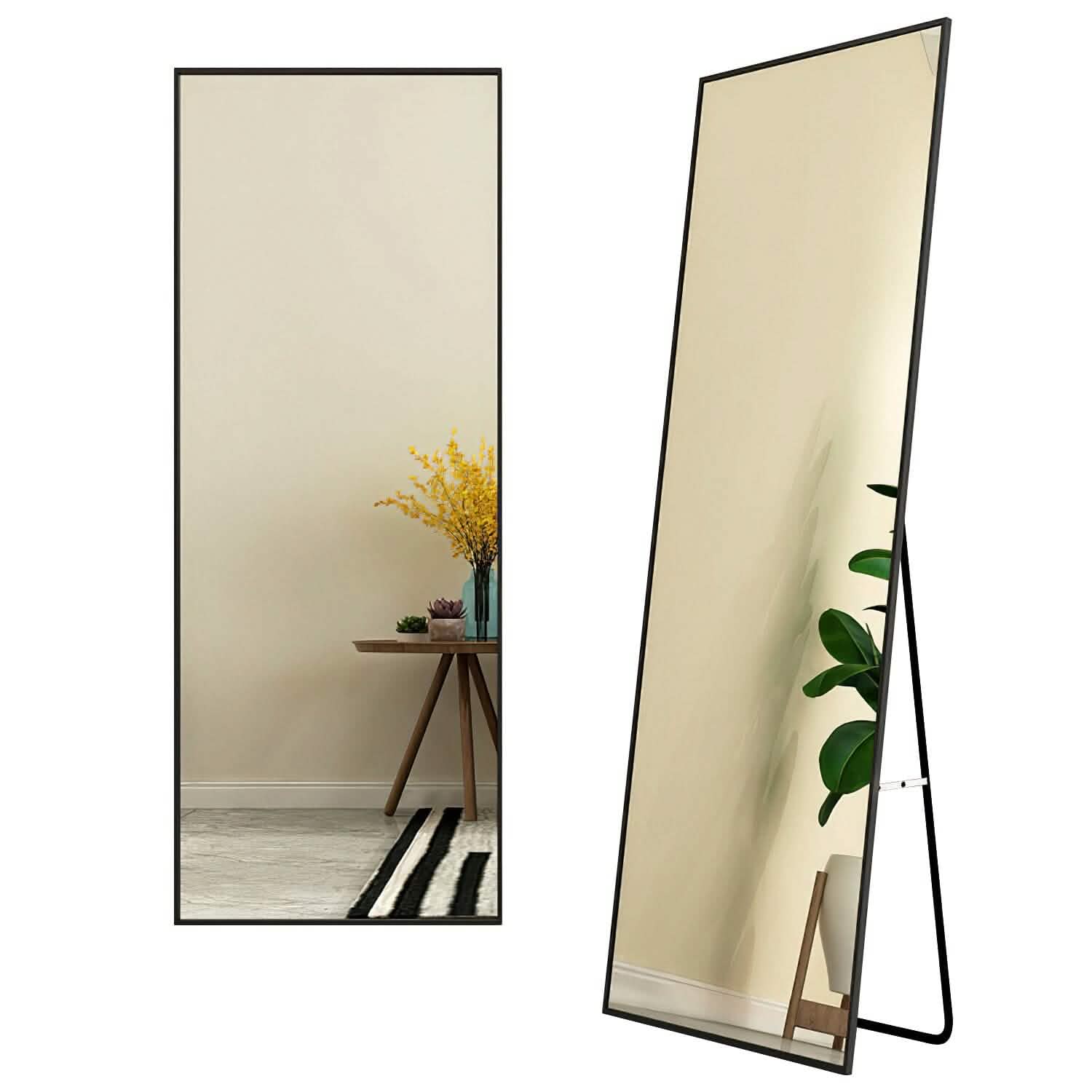 Full Length Mirror Aluminum Alloy Wall Mirror Free Standing Floor