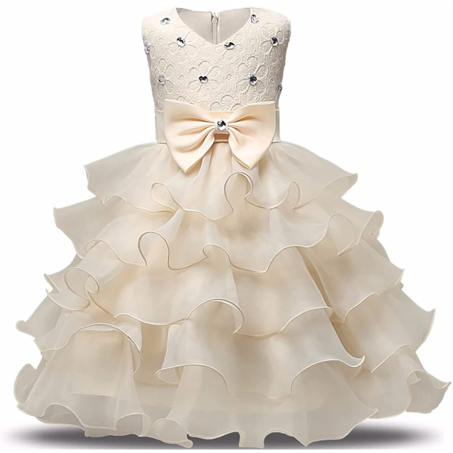 Girl Dress Kids Ruffles Lace Party Wedding Gown