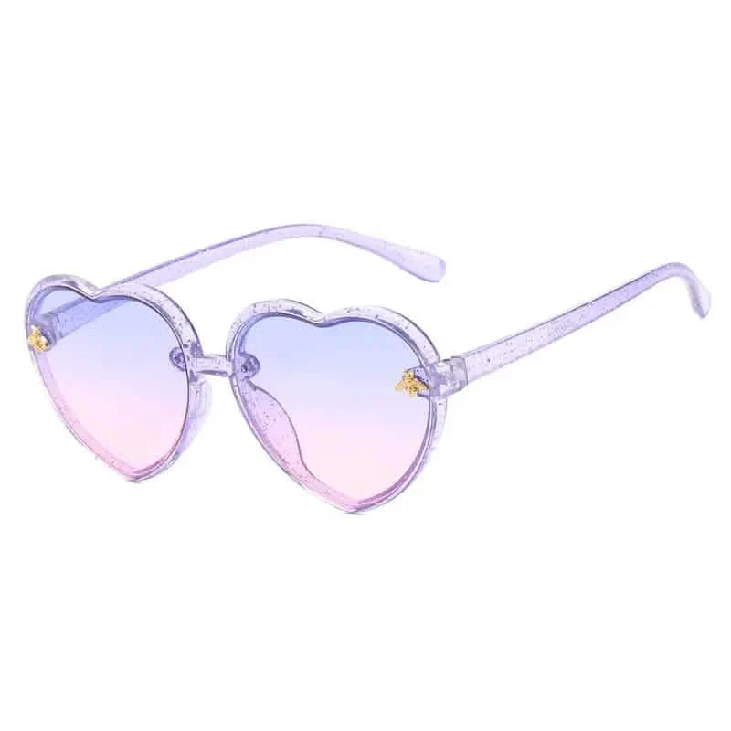 Girls Sunglasses UV Protection Heart Shaped Little Bee Decor Sunshade Glasses