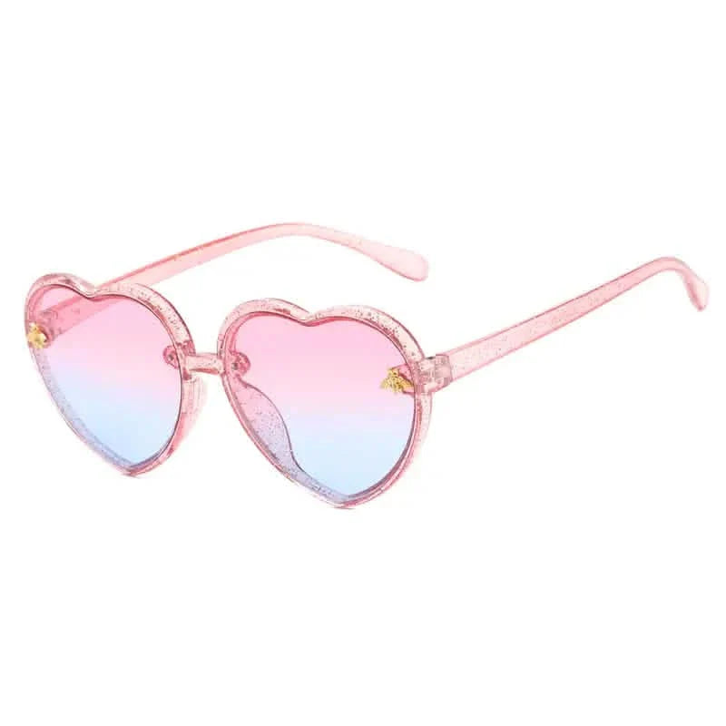 Girls Sunglasses UV Protection Heart Shaped Little Bee Decor Sunshade Glasses