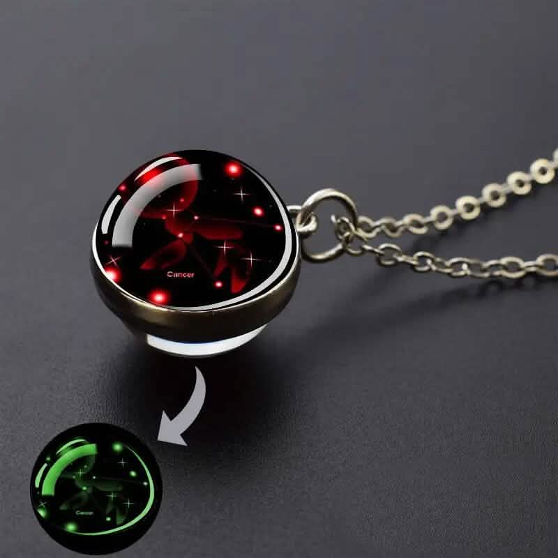 Glow-in-the-Dark Zodiac Pendant Necklace