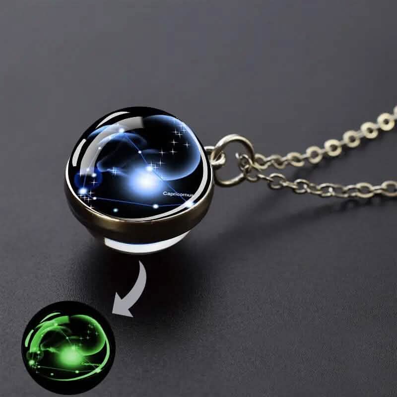 Glow-in-the-Dark Zodiac Pendant Necklace