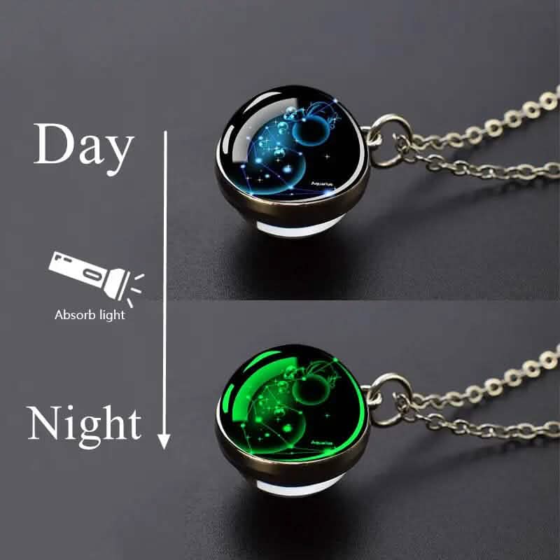 Glow-in-the-Dark Zodiac Pendant Necklace