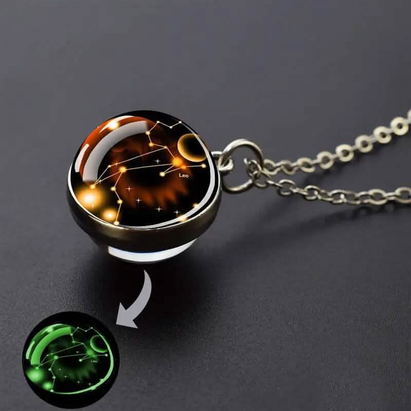 Glow-in-the-Dark Zodiac Pendant Necklace