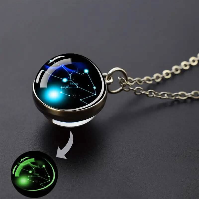Glow-in-the-Dark Zodiac Pendant Necklace