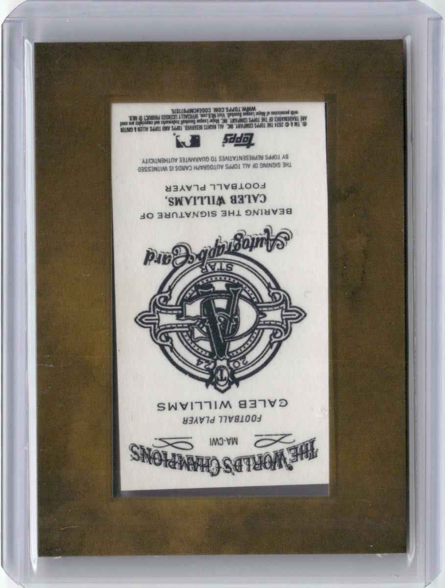 2024 Topps Allen & Ginter Mini Caleb Williams #MACWI Autographed Rookie RC Football Card