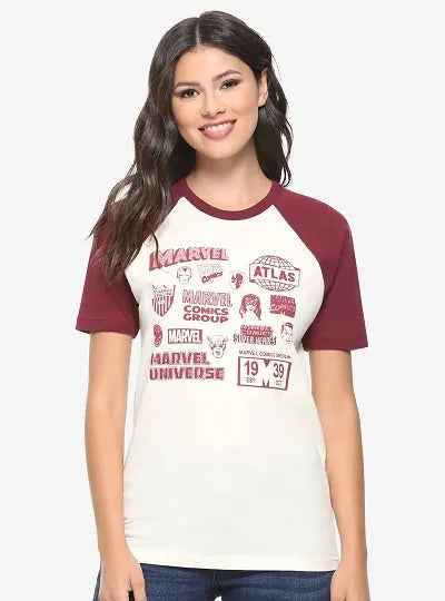 Marvel Icons Women's Short Sleeve Raglan T-Shirt - BoxLunch Exclusive