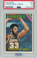 Graded 1975 Topps Kareem Abdul-Jabbar #90 Basketball Card PSA 5