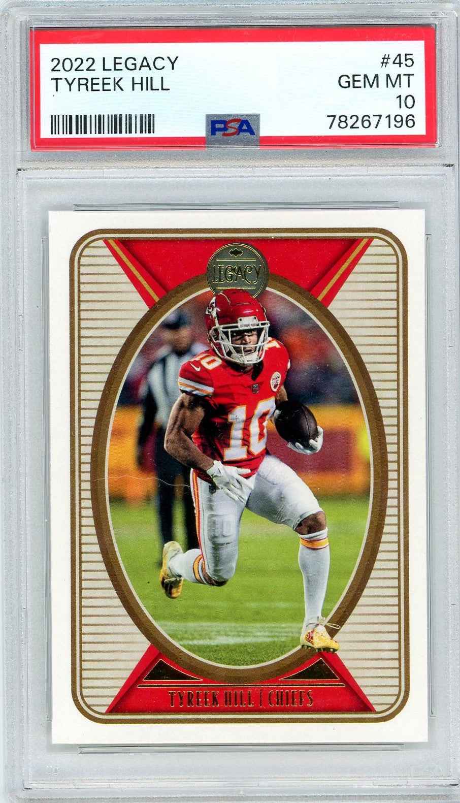 Graded 2022 Panini Legacy Tyreek Hill #45 Football Card PSA 10 Gem Mint