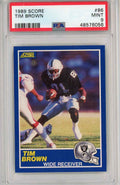 Graded 1989 Score Tim Brown #86 Rookie RC Football Card PSA 9 Mint