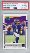 Graded 2020 Panini Donruss Justin Jefferson #313 Rookie RC Football Card PSA 10 Gem Mint