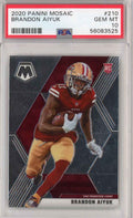 Graded 2020 Panini Mosaic Brandon Aiyuk #210 Rookie RC Football Card PSA 10 Gem Mint