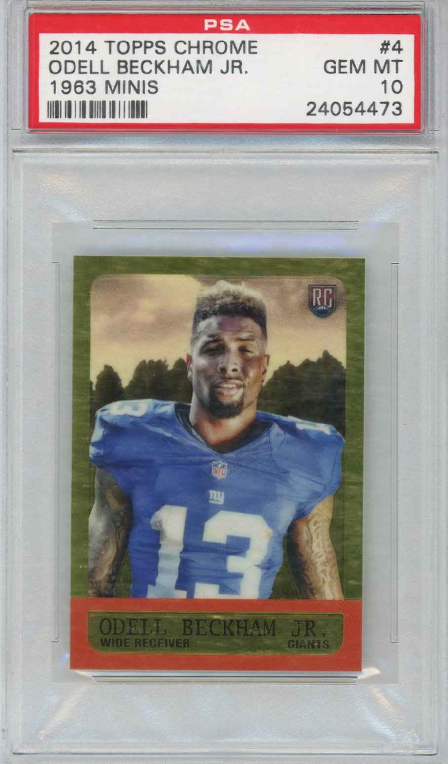 Graded 2014 Topps Chrome Odell Beckham Jr. #4 1963 Minis Rookie RC Football Card PSA 10 Gem Mint