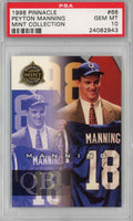 Graded 1998 Pinnacle Peyton Manning #66 Mint Collection Rookie RC Football Card PSA 10 Gem Mint