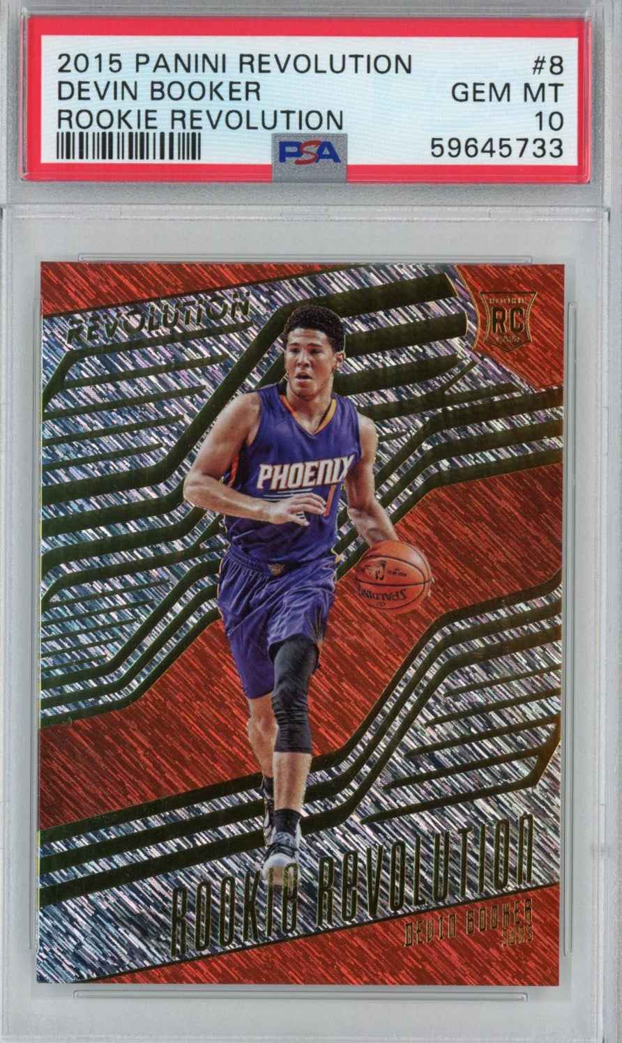Graded 2015-16 Panini Revolution Devin Booker #8 Rookie RC Basketball Card PSA 10 Gem Mint
