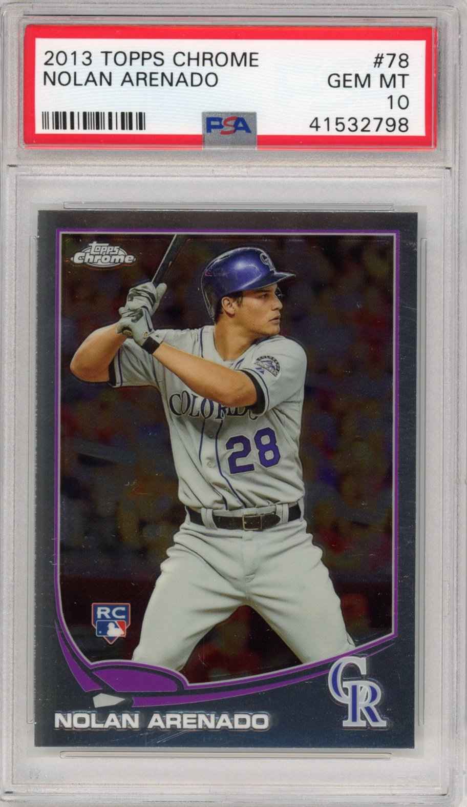 Graded 2013 Topps Chrome Nolan Arenado #78 Rookie RC Baseball Card PSA 10 Gem Mint