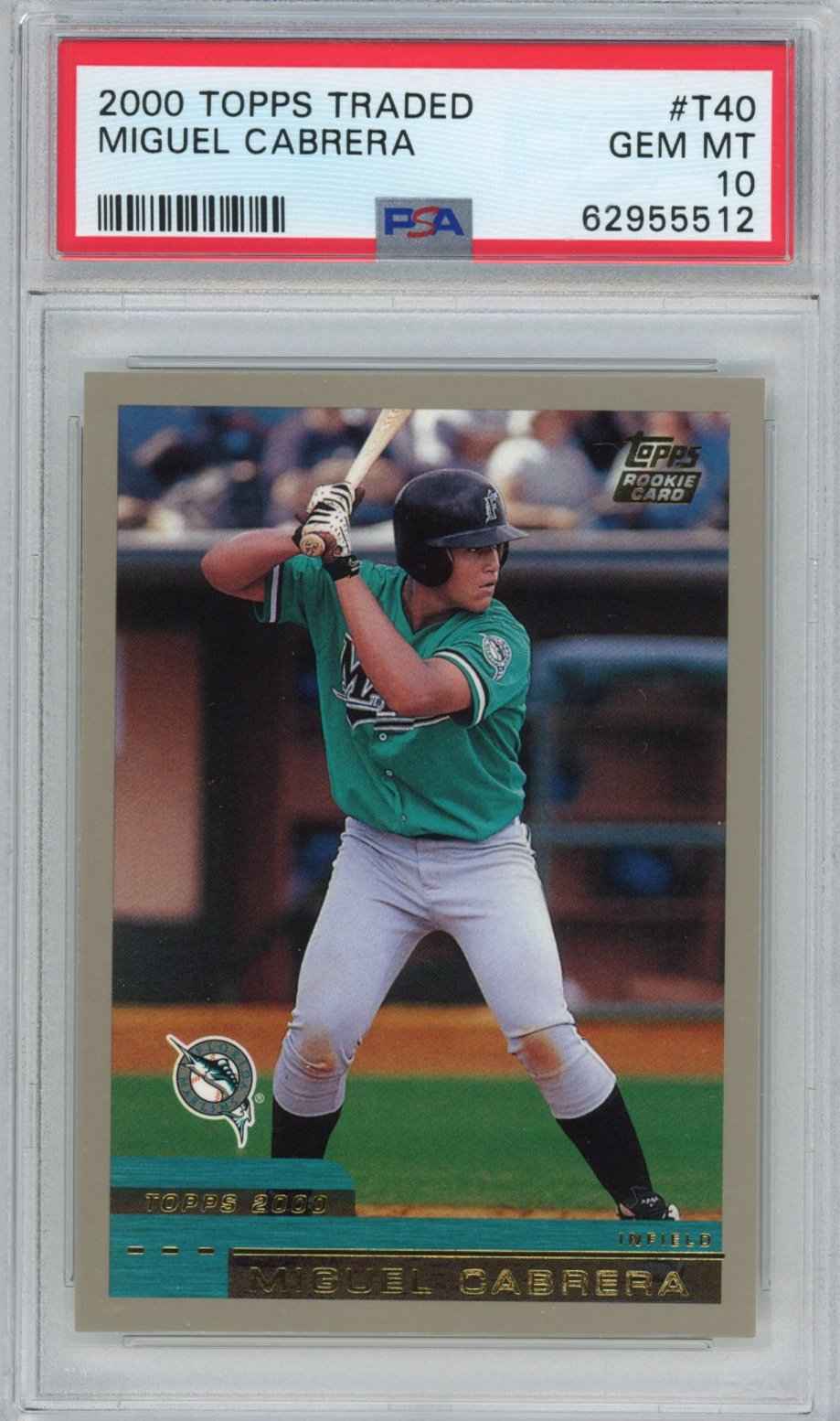 Graded 2000 Topps Traded Miguel Cabrera #T40 Rookie RC Baseball Card PSA 10 Gem Mint