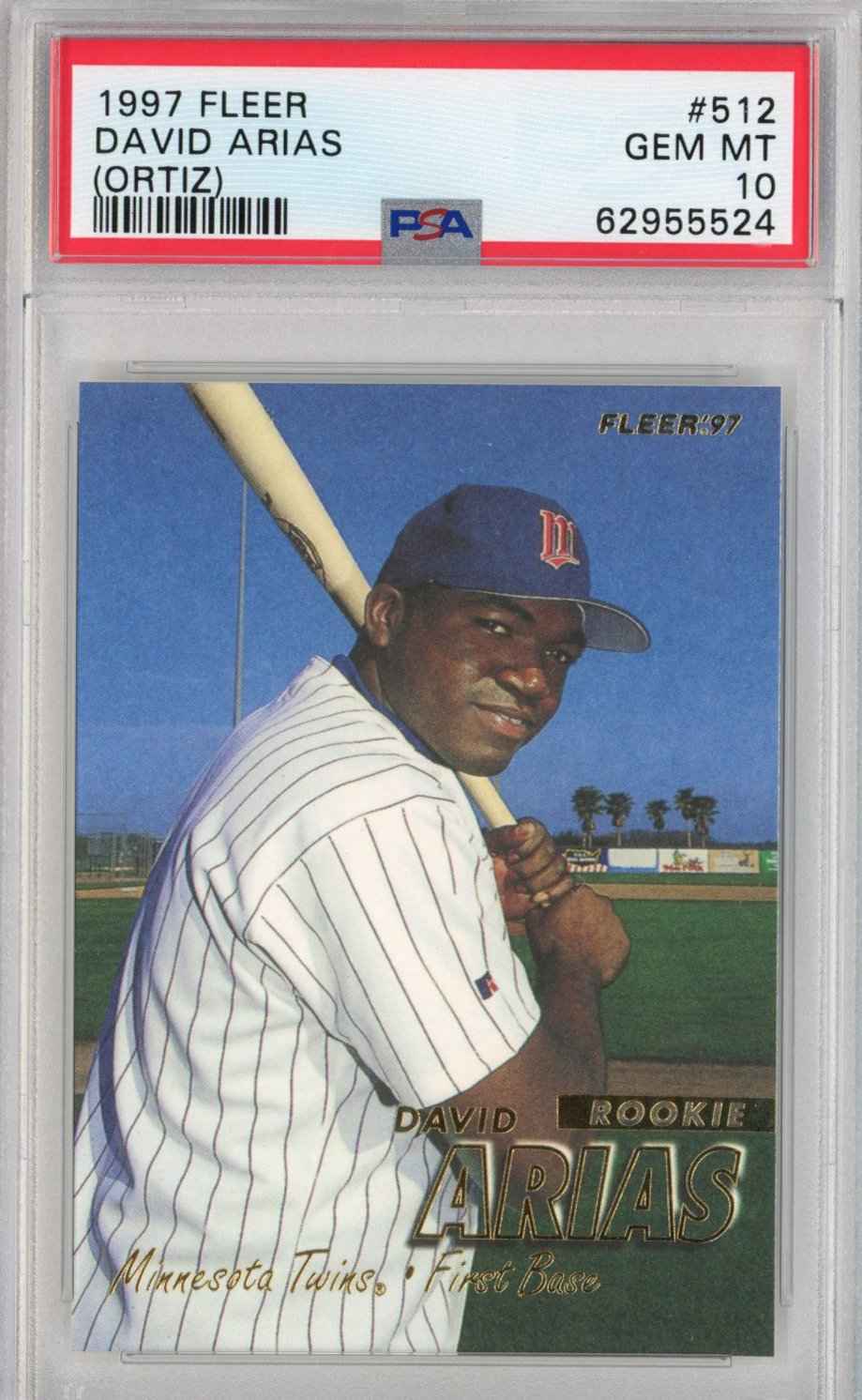 Graded 1997 Fleer David Arias Ortiz #512 Rookie RC Baseball Card PSA 10 Gem Mint