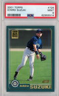 Graded 2001 Topps Ichiro Suzuki #726 Rookie RC Baseball Card PSA 9 Mint