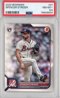 Graded 2022 Bowman Spencer Strider #41 Rookie RC Baseball Card PSA 8.5 Near Mint