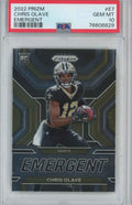 Graded 2022 Panini Prizm Chris Olave #E7 Emergent Rookie RC Football Card PSA 10 Gem Mint
