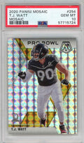 Graded 2020 Panini Mosaic T.J. Watt #254 Mosaic Football Card PSA 10 Gem Mint