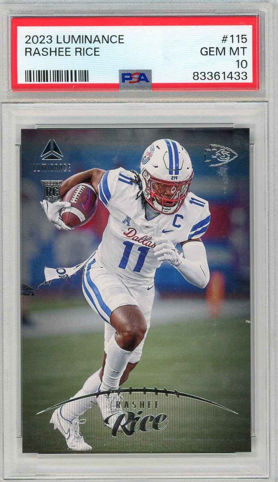Graded 2023 Panini Luminance Rashee Rice #115 Rookie RC Football Card PSA 10 Gem Mint