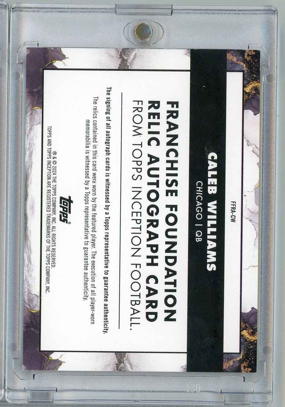 2024 Topps Inception Franchise Foundation Caleb Williams #FFRA-CW /75 Relic Auto Rookie RC Football Card