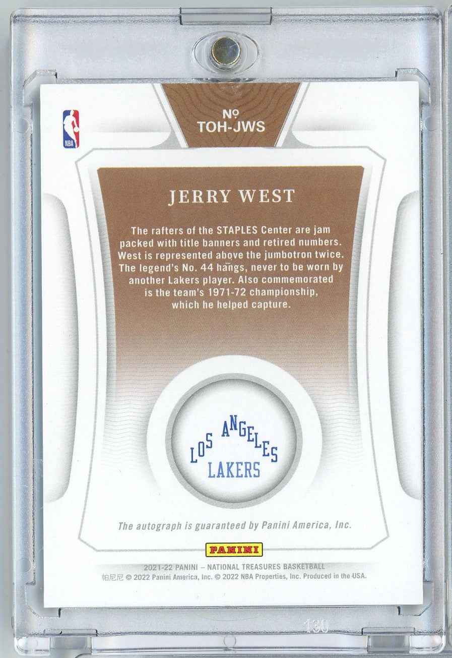 2021 Panini National Treasures Jerry West #TOHJWS /25 Treasures of the Hall Auto Basketball Card