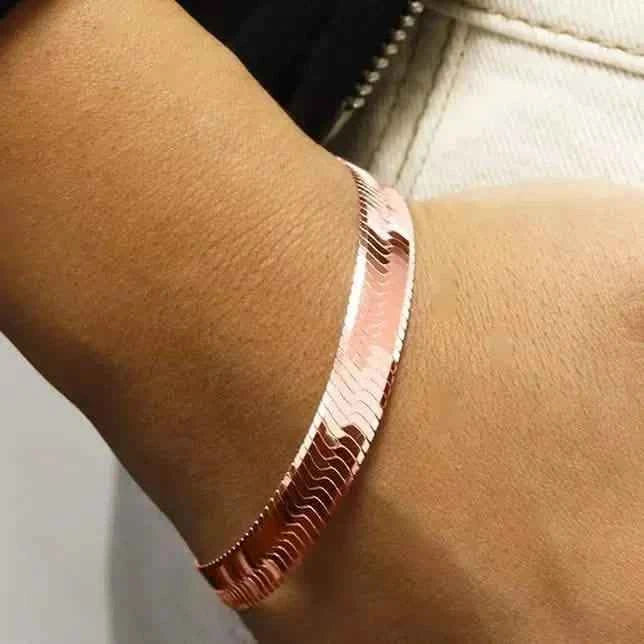 Italian Solid Sterling Silver 7MM Herringbone Bracelet