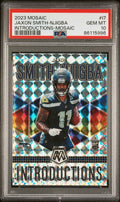 Graded 2023 Panini Mosaic Jaxon Smith-Njigba #I7 Introductions Mosaic Rookie RC Football Card PSA 10 Gem Mint