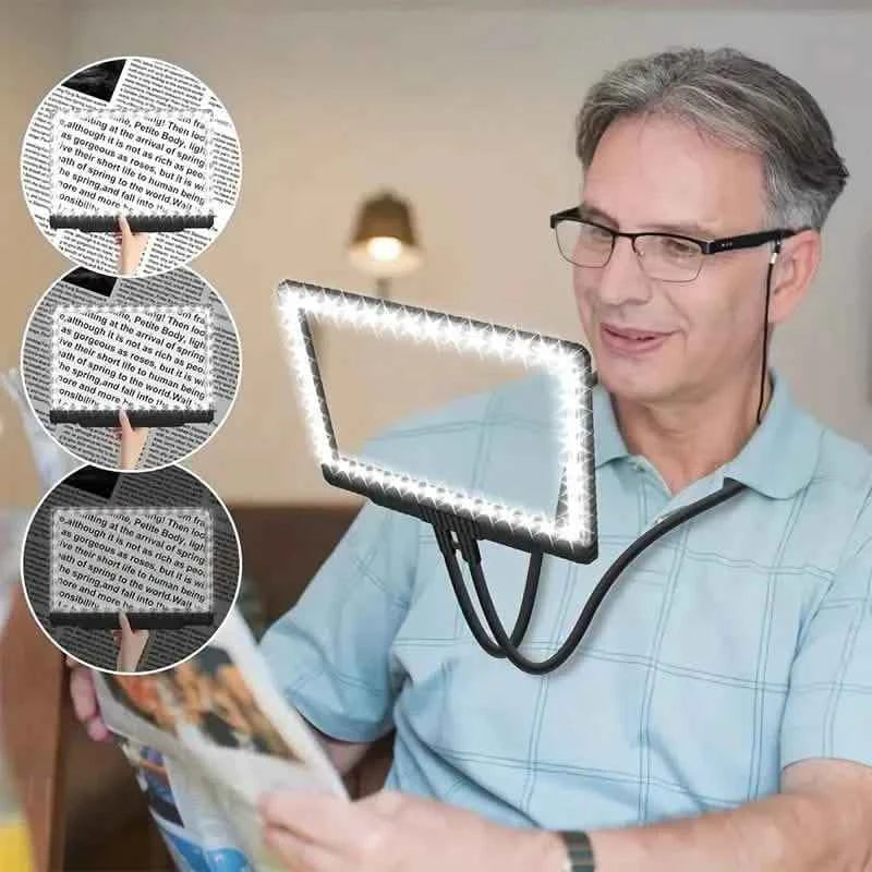 LED Magnifying Glass with Stand - 5x Zoom, USB Rechargeable Reading Aid