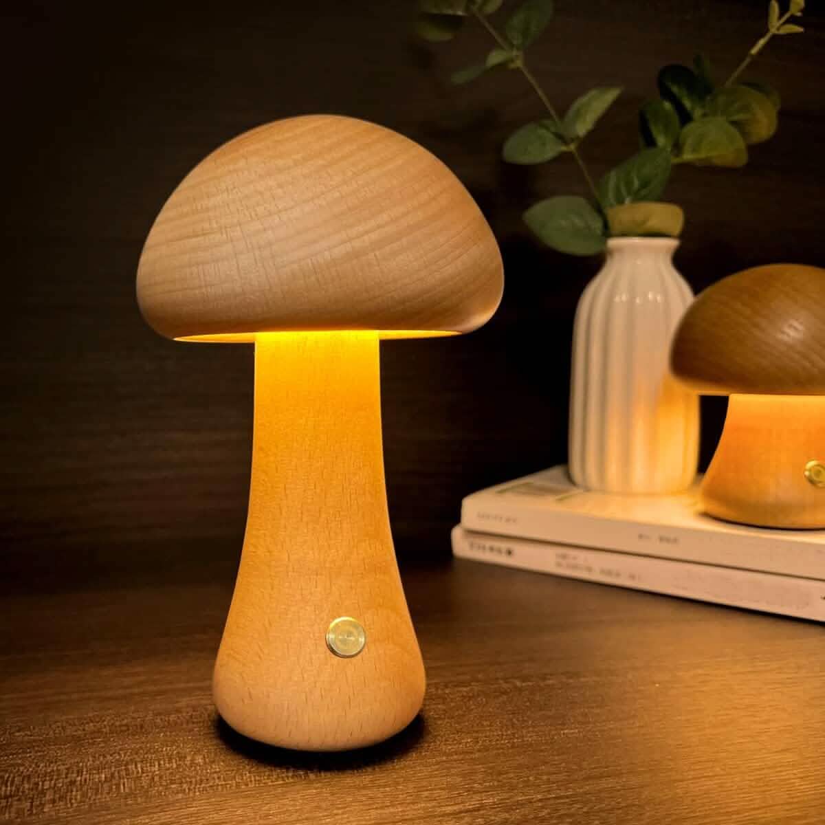 LED Rechargeable Creative Mushroom Table Lamp