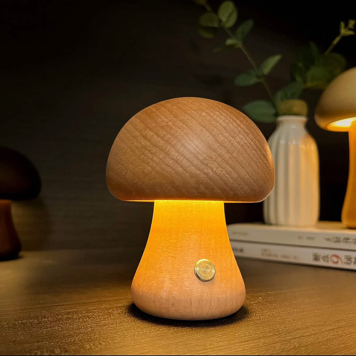 LED Rechargeable Creative Mushroom Table Lamp