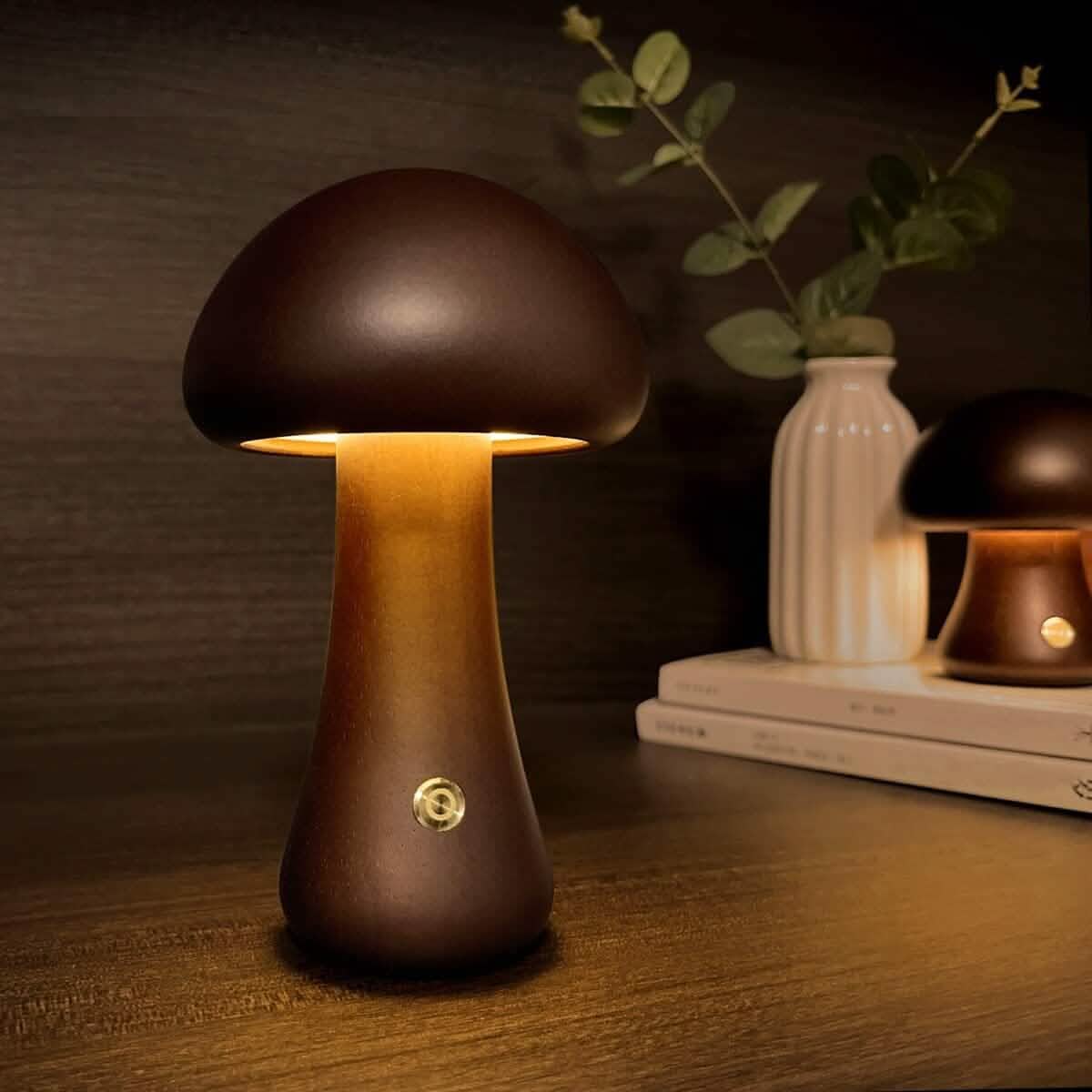 LED Rechargeable Creative Mushroom Table Lamp