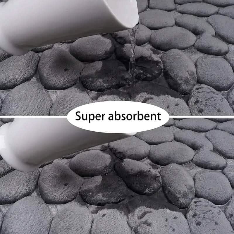 Memory Foam Bath Rug with Cobblestone Embossment