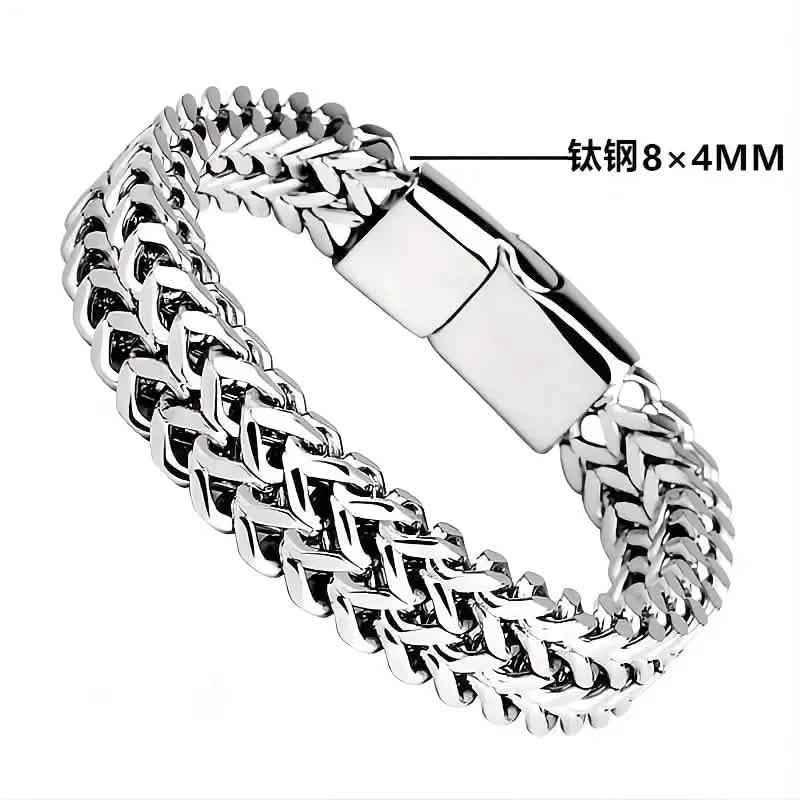 Men's Stainless Steel Braided Bracelet with Magnetic Clasp