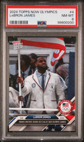 Graded 2024 Topps Now Olympics LeBron James #4 Basketball Card PSA 8 Near Mint