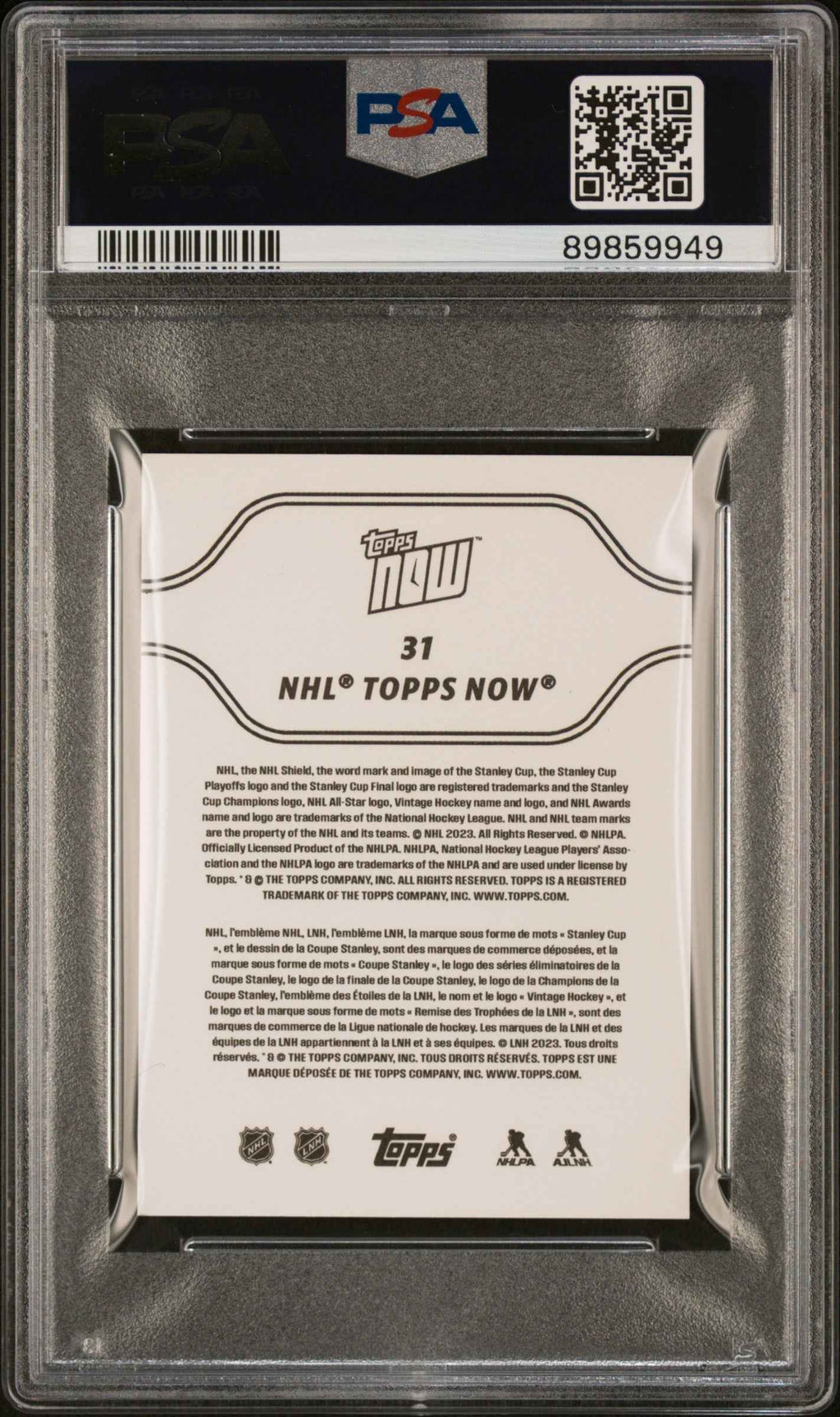 Graded 2023 Topps Now NHL Connor Bedard #31 Stickers Rookie RC Hockey Card PSA 6 EX Mint