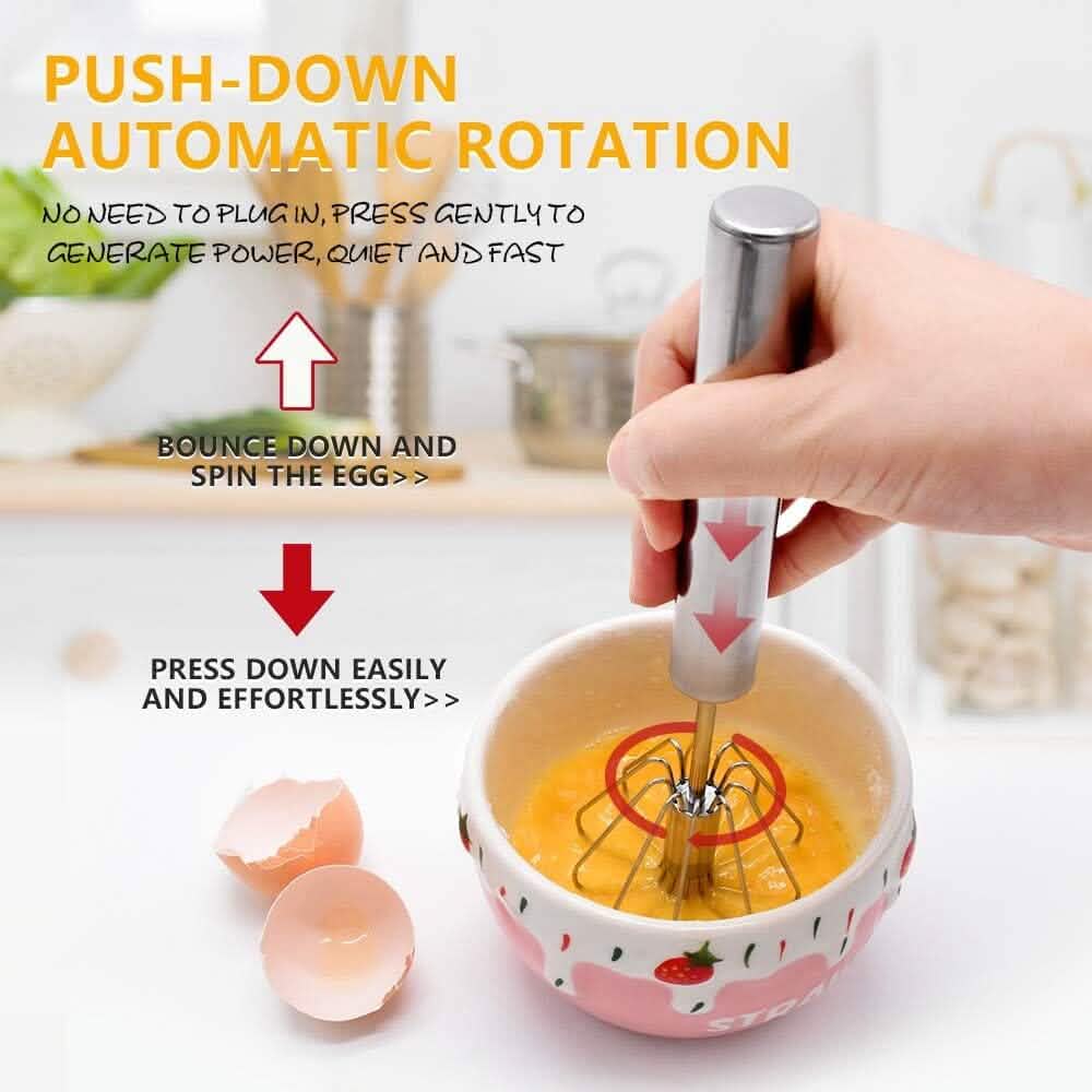 Portable Handheld Mixer (Semi-Automatic, No Electricity Needed)